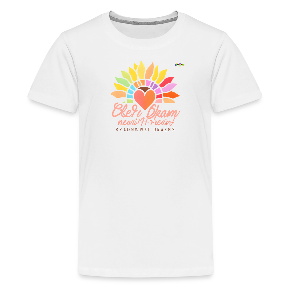 Sunflower Heart Logo Children's Premium T-Shirt-My Bright Side Clothing - white