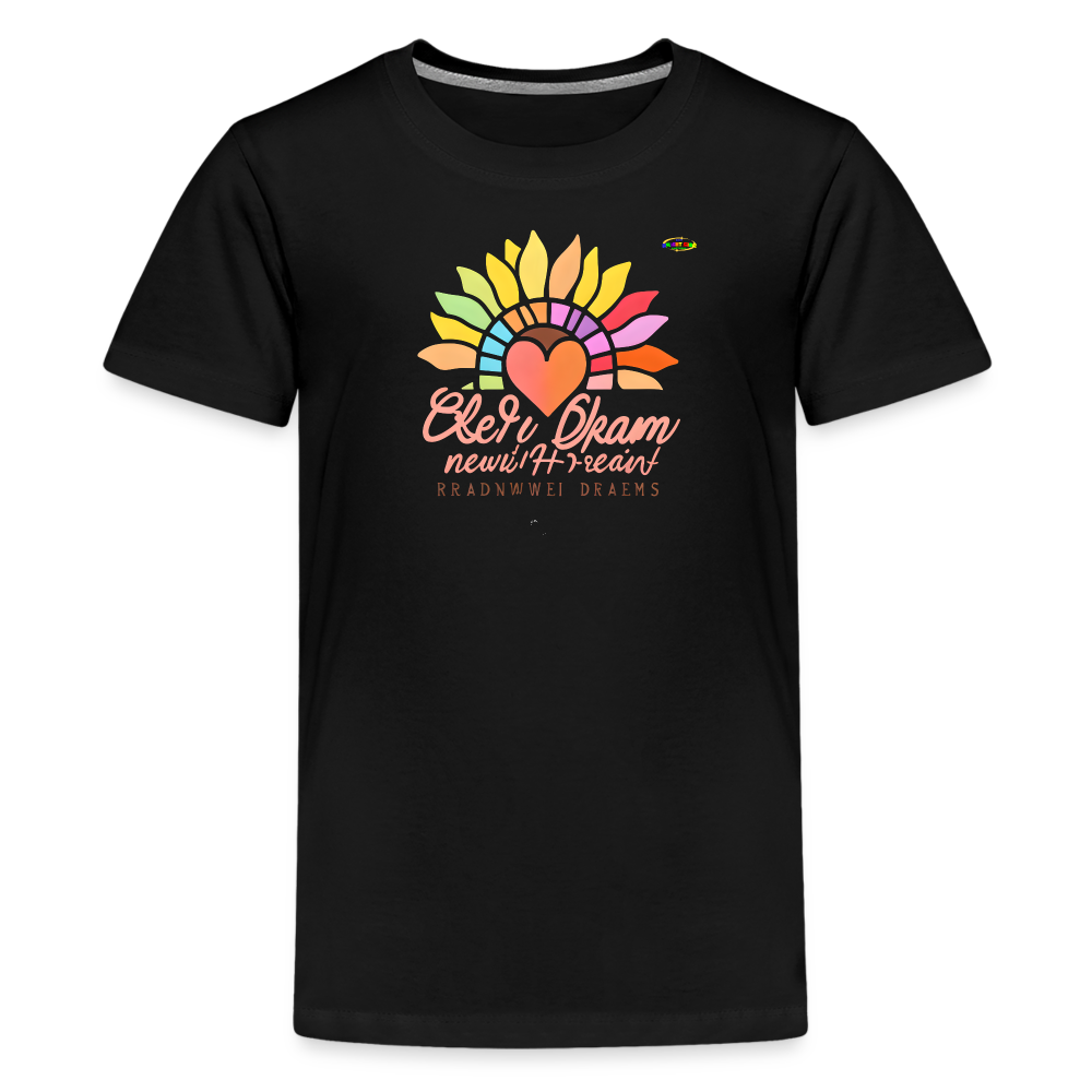 Sunflower Heart Logo Children's Premium T-Shirt-My Bright Side Clothing - black