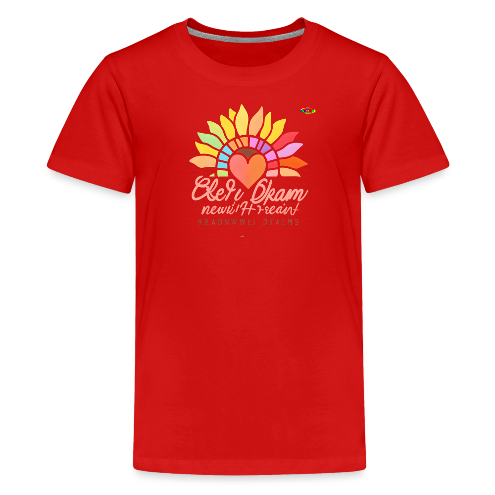 Sunflower Heart Logo Children's Premium T-Shirt-My Bright Side Clothing - red