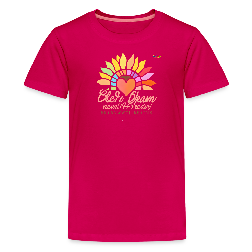 Sunflower Heart Logo Children's Premium T-Shirt-My Bright Side Clothing - dark pink