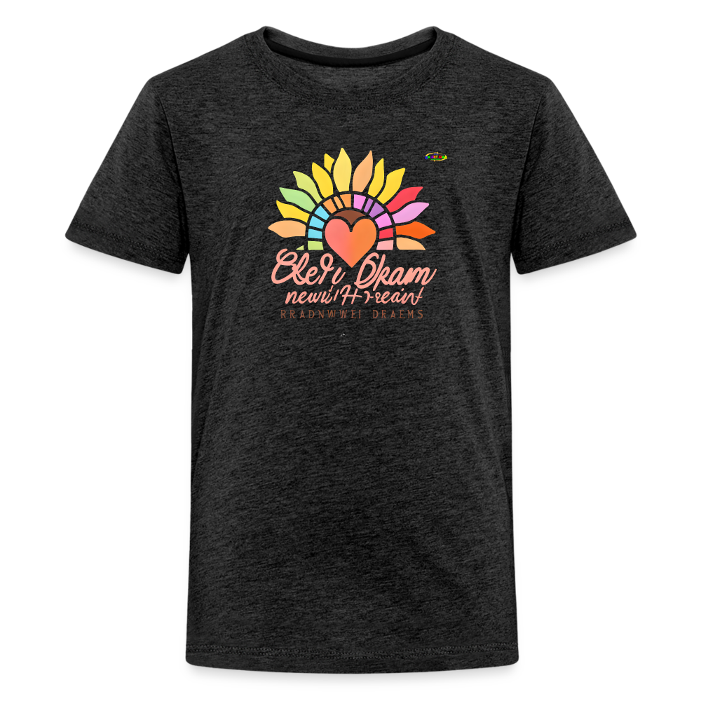 Sunflower Heart Logo Children's Premium T-Shirt-My Bright Side Clothing - charcoal grey