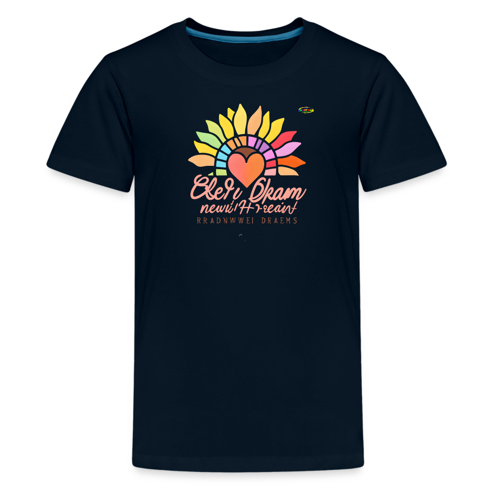 Sunflower Heart Logo Children's Premium T-Shirt-My Bright Side Clothing - deep navy