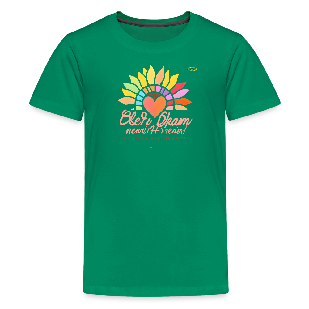 Sunflower Heart Logo Children's Premium T-Shirt-My Bright Side Clothing - kelly green