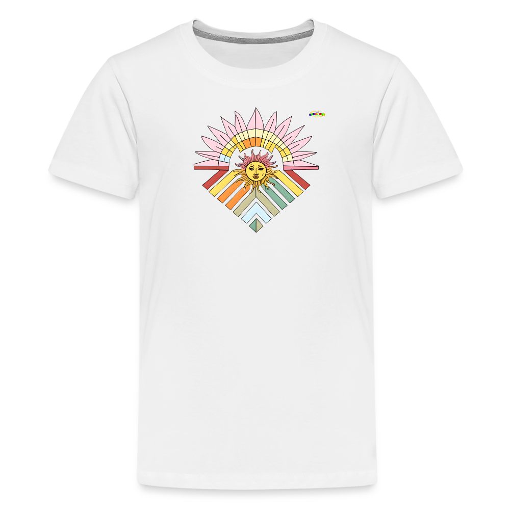 Rainbow Flower Children's Premium T-Shirt-My Bright Side Clothing - white