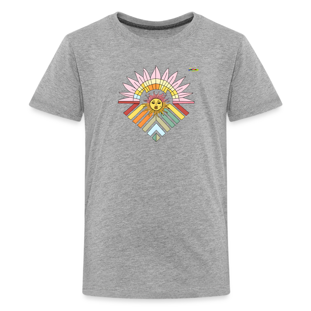 Rainbow Flower Children's Premium T-Shirt-My Bright Side Clothing - heather gray