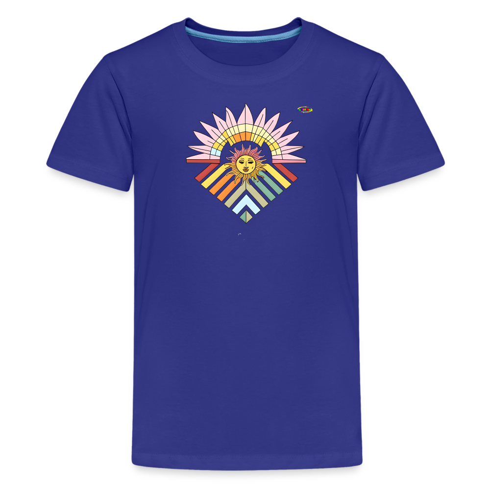 Rainbow Flower Children's Premium T-Shirt-My Bright Side Clothing - royal blue