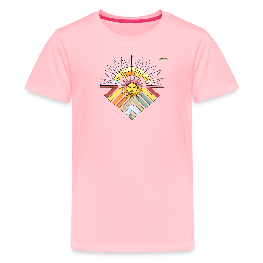 Rainbow Flower Children's Premium T-Shirt-My Bright Side Clothing - pink