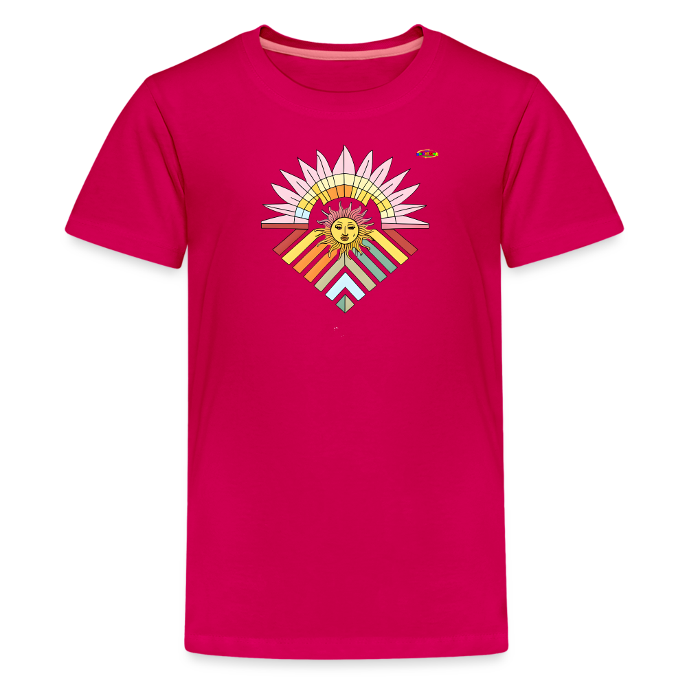 Rainbow Flower Children's Premium T-Shirt-My Bright Side Clothing - dark pink