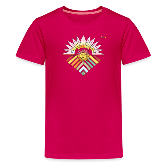 Rainbow Flower Children's Premium T-Shirt-My Bright Side Clothing - dark pink