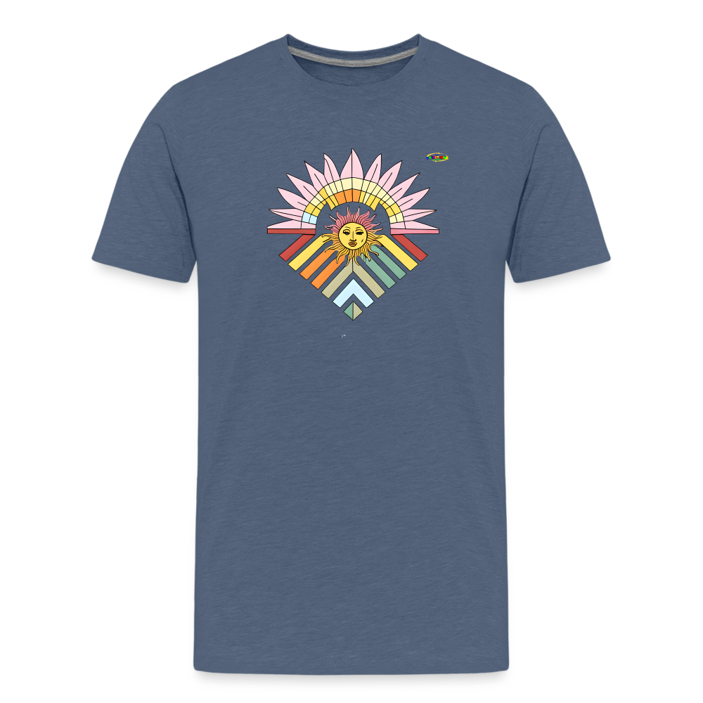 Rainbow Flower Children's Premium T-Shirt-My Bright Side Clothing - heather blue