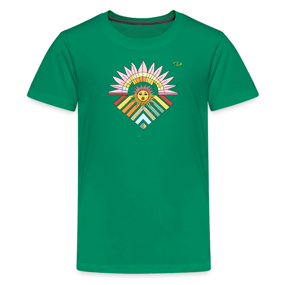 Rainbow Flower Children's Premium T-Shirt-My Bright Side Clothing - kelly green