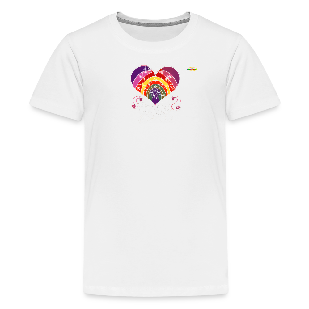 Rainbow Heart Logo Children's Premium T-Shirt-My Bright Side Clothing - white