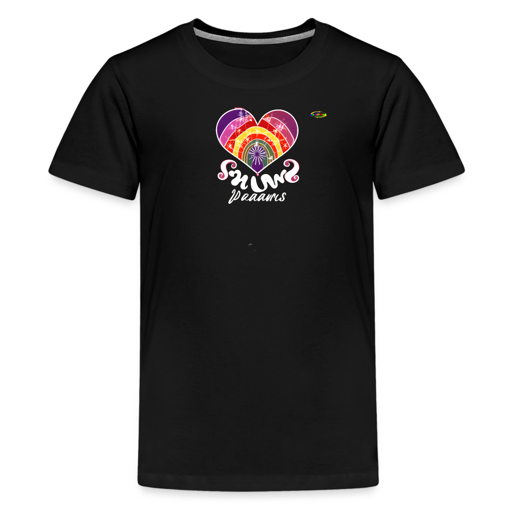 Rainbow Heart Logo Children's Premium T-Shirt-My Bright Side Clothing - black