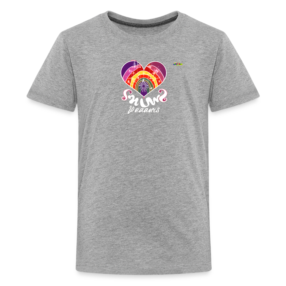 Rainbow Heart Logo Children's Premium T-Shirt-My Bright Side Clothing - heather gray