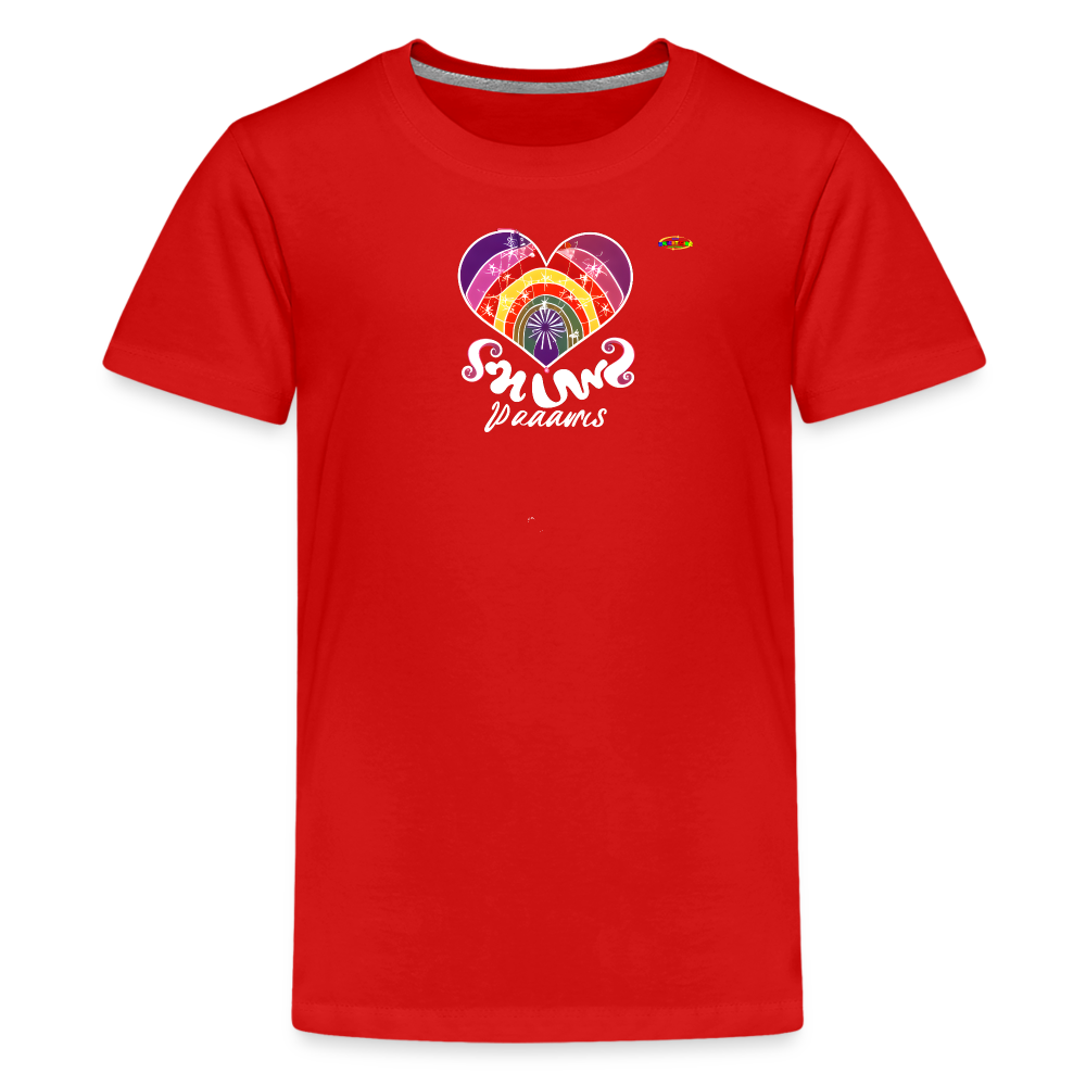 Rainbow Heart Logo Children's Premium T-Shirt-My Bright Side Clothing - red