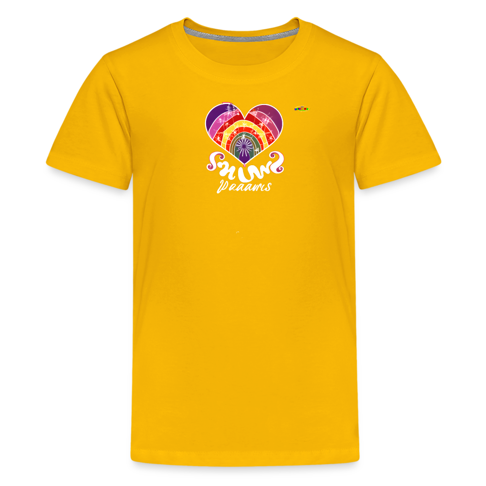 Rainbow Heart Logo Children's Premium T-Shirt-My Bright Side Clothing - sun yellow