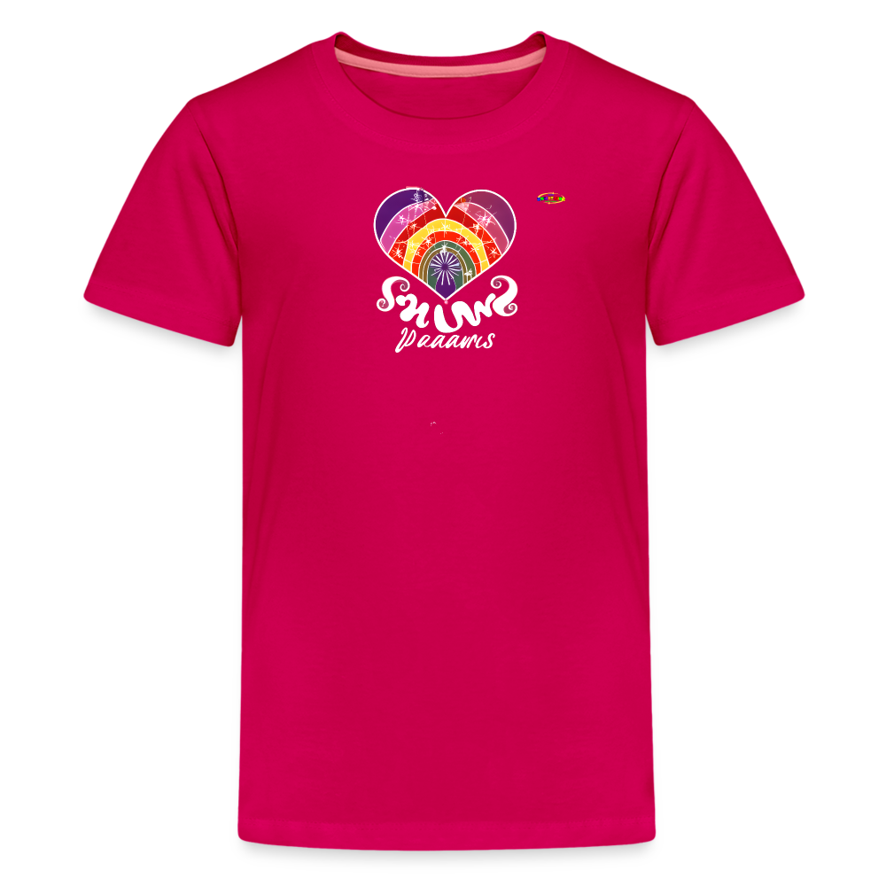 Rainbow Heart Logo Children's Premium T-Shirt-My Bright Side Clothing - dark pink