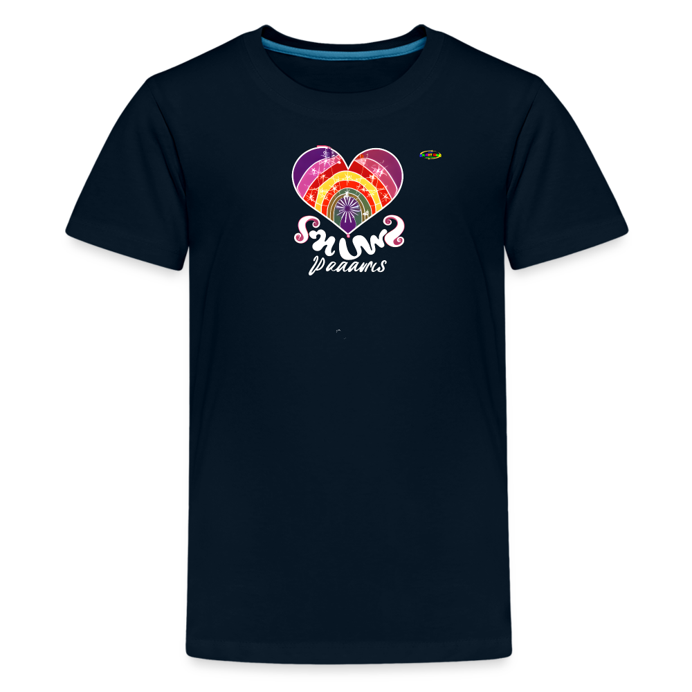 Rainbow Heart Logo Children's Premium T-Shirt-My Bright Side Clothing - deep navy