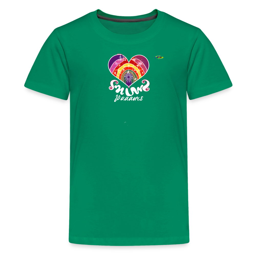 Rainbow Heart Logo Children's Premium T-Shirt-My Bright Side Clothing - kelly green