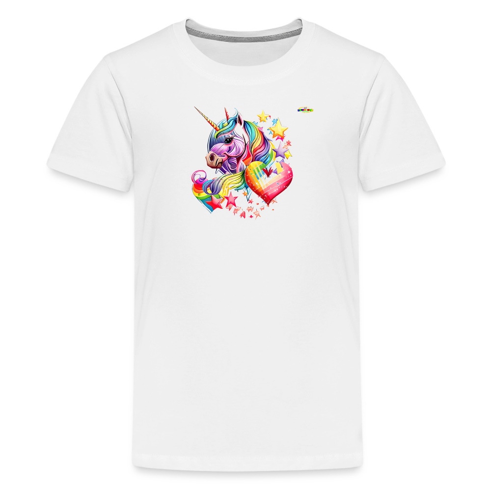 Rainbow Unicorn Children's Premium T-Shirt-My Bright Side Clothing - white