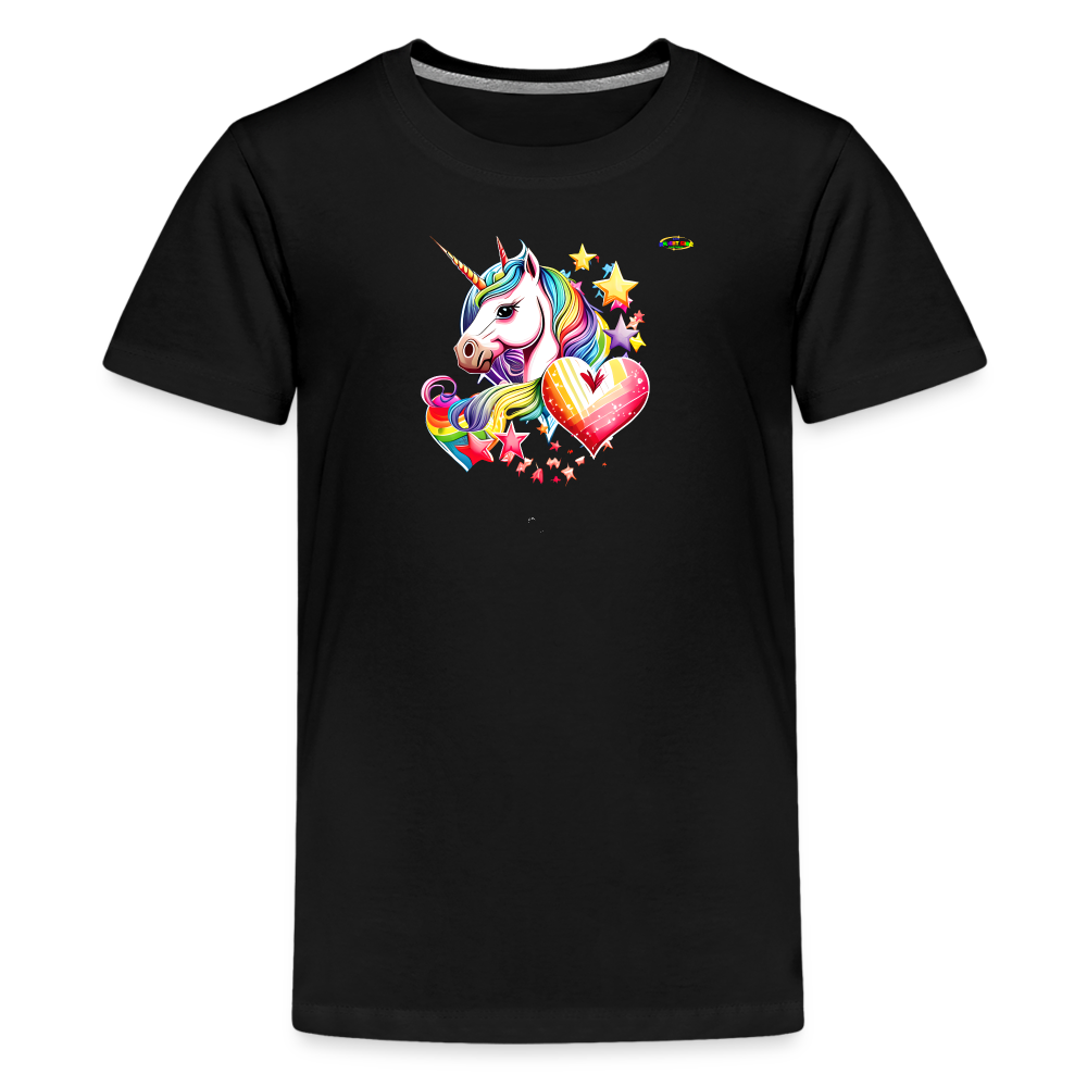 Rainbow Unicorn Children's Premium T-Shirt-My Bright Side Clothing - black