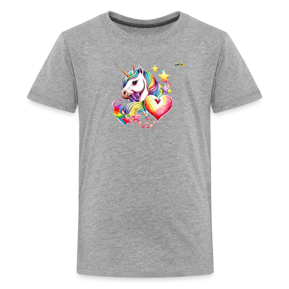 Rainbow Unicorn Children's Premium T-Shirt-My Bright Side Clothing - heather gray