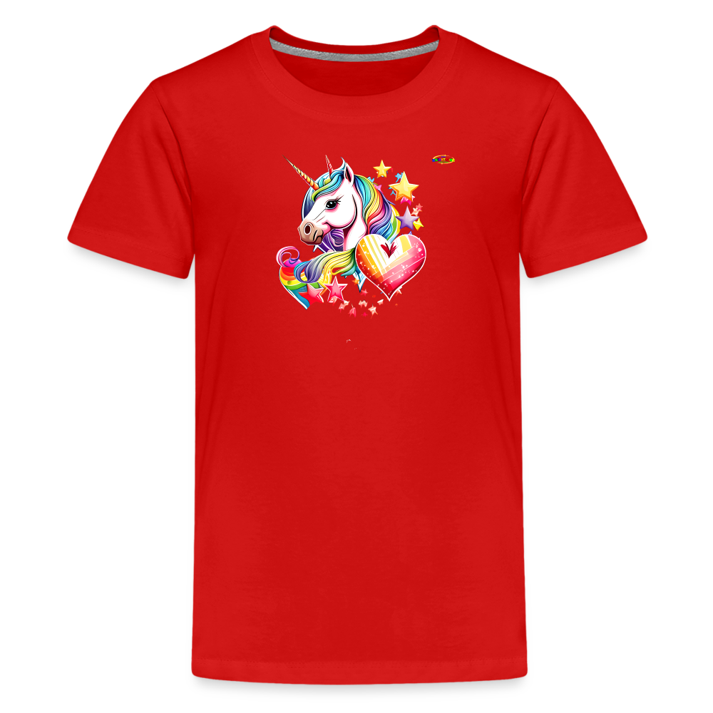 Rainbow Unicorn Children's Premium T-Shirt-My Bright Side Clothing - red