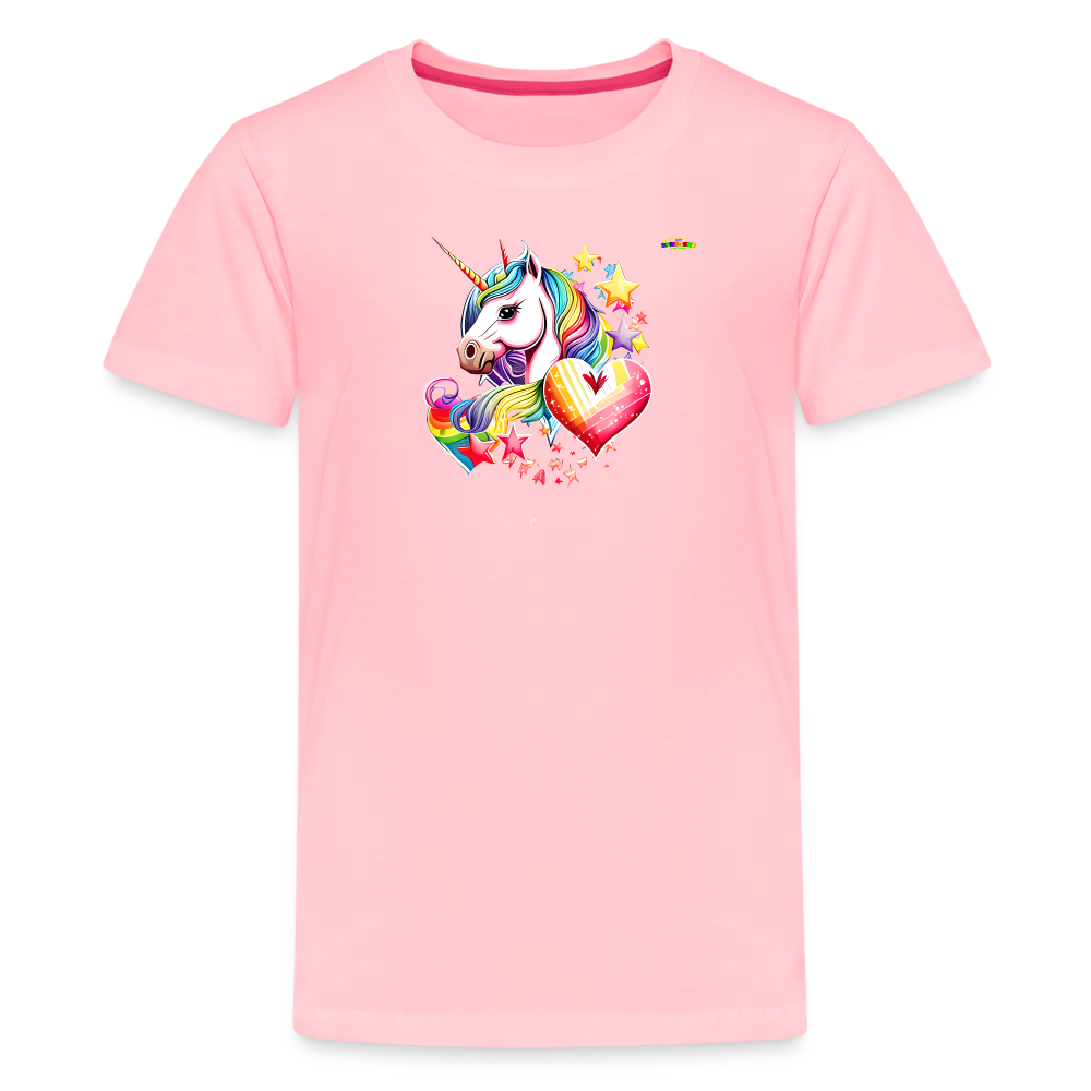 Rainbow Unicorn Children's Premium T-Shirt-My Bright Side Clothing - pink