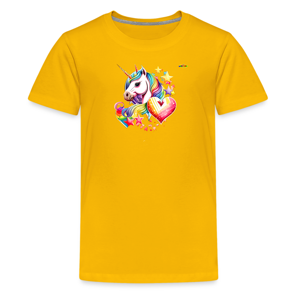 Rainbow Unicorn Children's Premium T-Shirt-My Bright Side Clothing - sun yellow