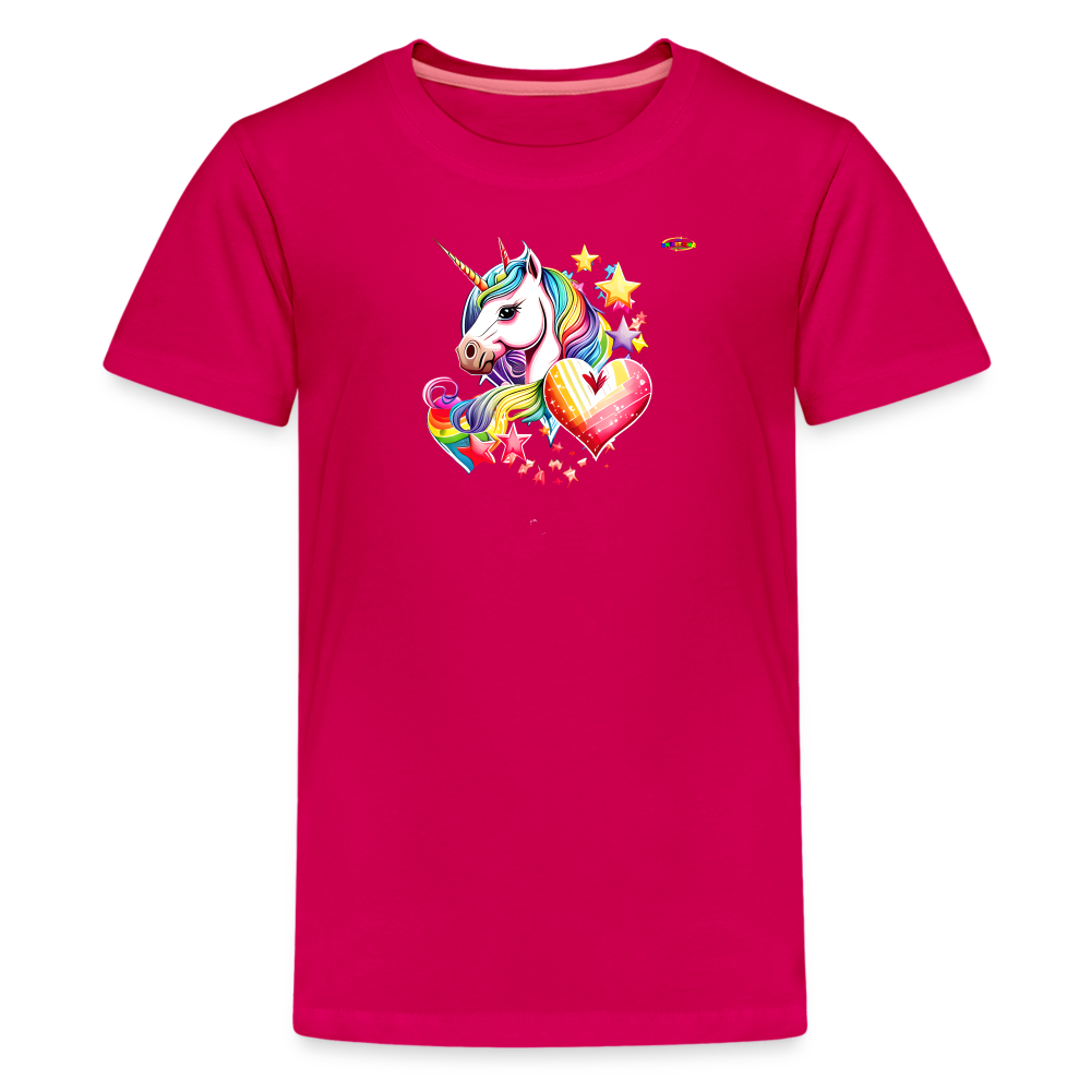 Rainbow Unicorn Children's Premium T-Shirt-My Bright Side Clothing - dark pink