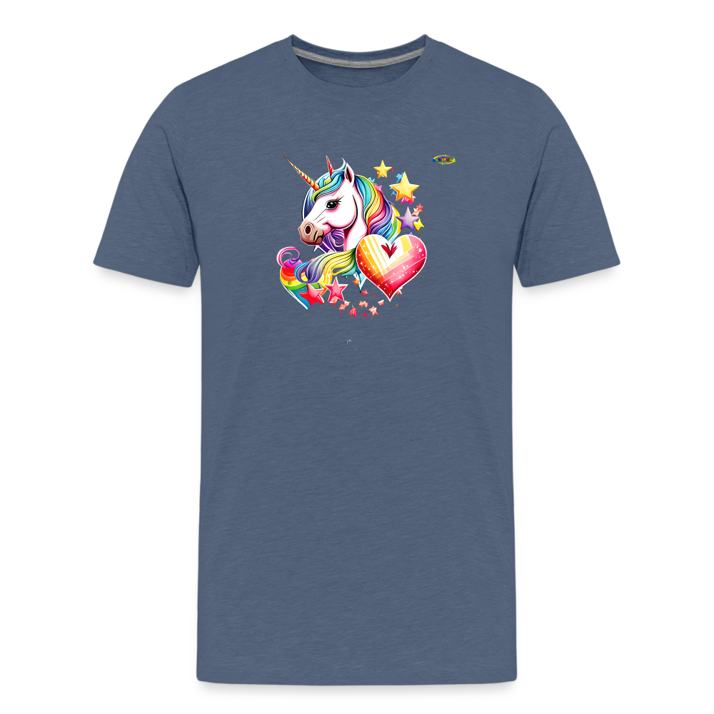 Rainbow Unicorn Children's Premium T-Shirt-My Bright Side Clothing - heather blue