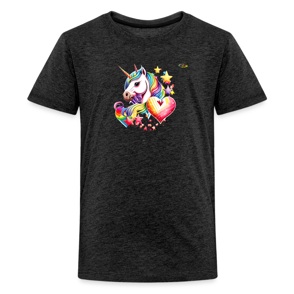 Rainbow Unicorn Children's Premium T-Shirt-My Bright Side Clothing - charcoal grey