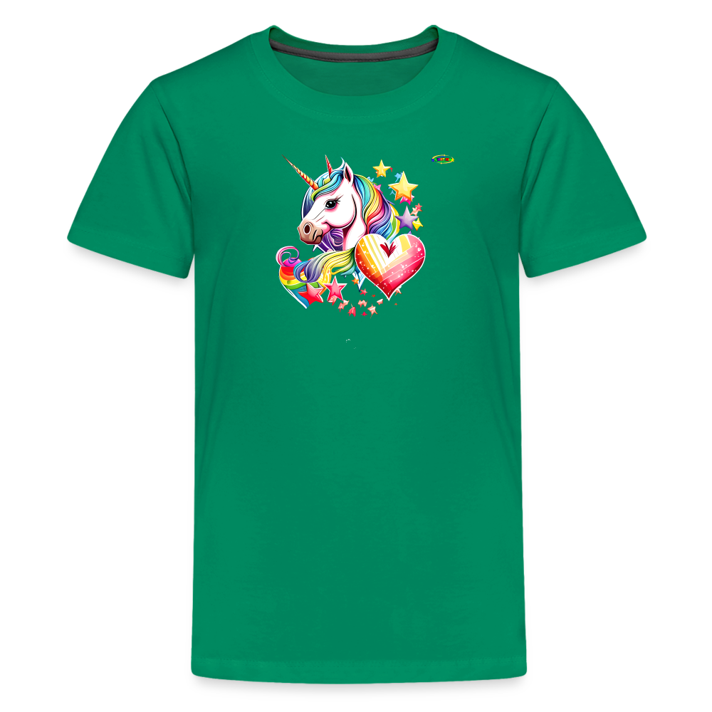 Rainbow Unicorn Children's Premium T-Shirt-My Bright Side Clothing - kelly green