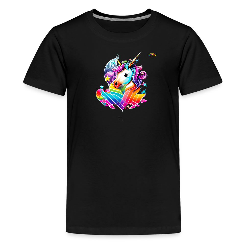 Rainbow Unicorn Children's Premium T-Shirt-My Bright Side Clothing - black