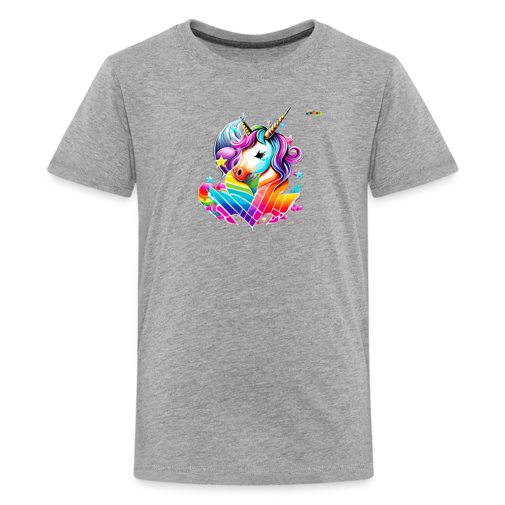 Rainbow Unicorn Children's Premium T-Shirt-My Bright Side Clothing - heather gray