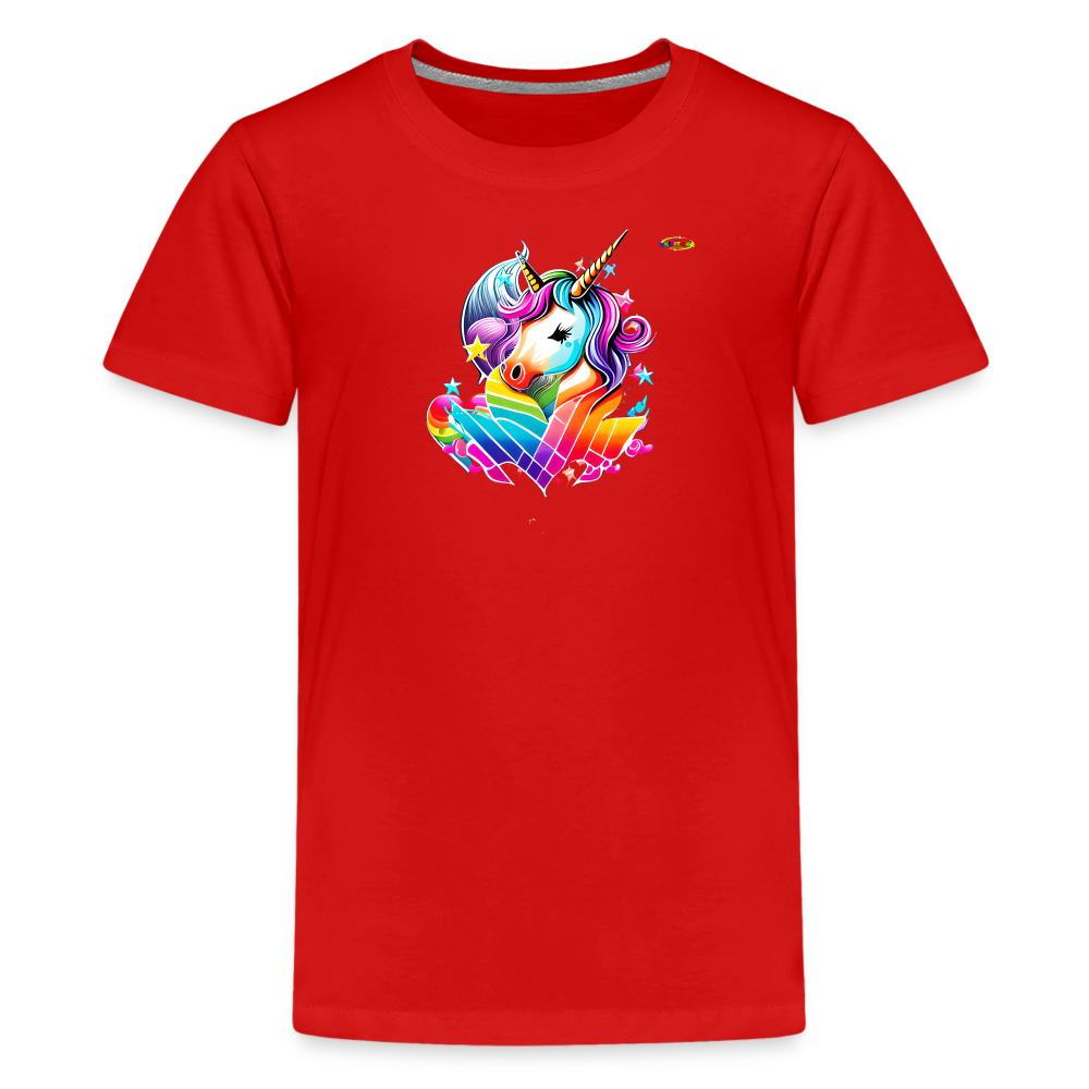 Rainbow Unicorn Children's Premium T-Shirt-My Bright Side Clothing - red