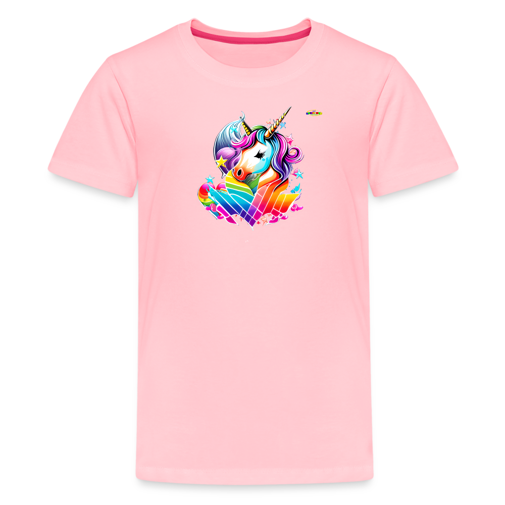 Rainbow Unicorn Children's Premium T-Shirt-My Bright Side Clothing - pink