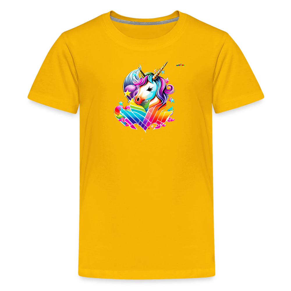 Rainbow Unicorn Children's Premium T-Shirt-My Bright Side Clothing - sun yellow