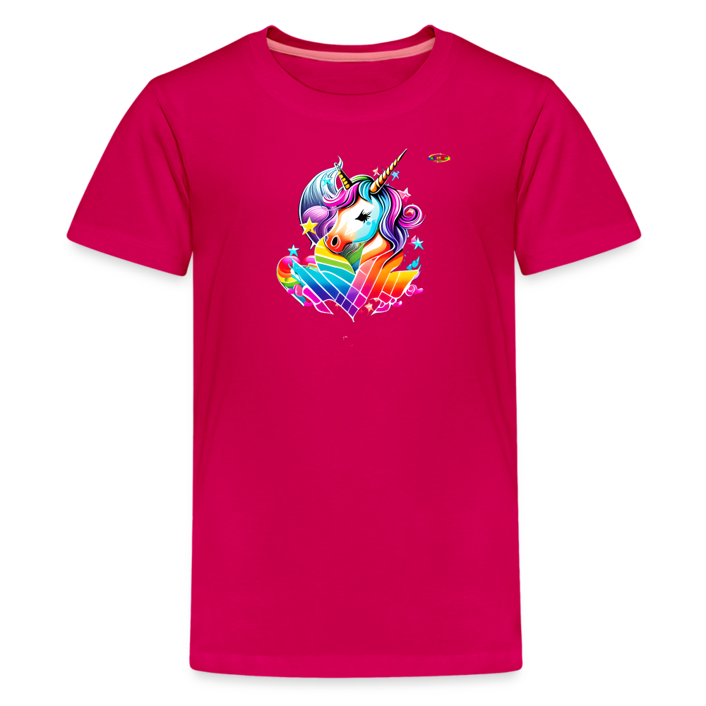 Rainbow Unicorn Children's Premium T-Shirt-My Bright Side Clothing - dark pink