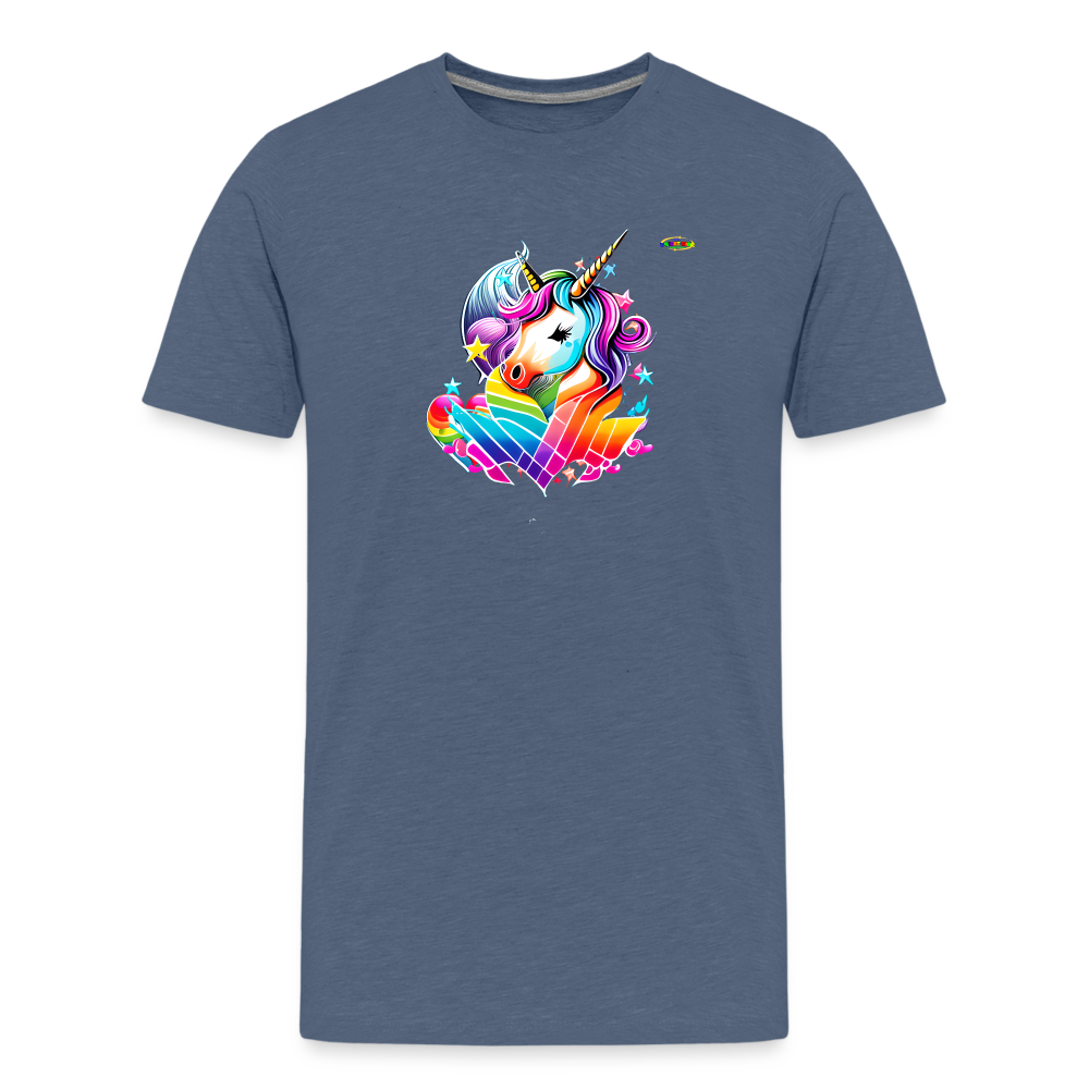 Rainbow Unicorn Children's Premium T-Shirt-My Bright Side Clothing - heather blue