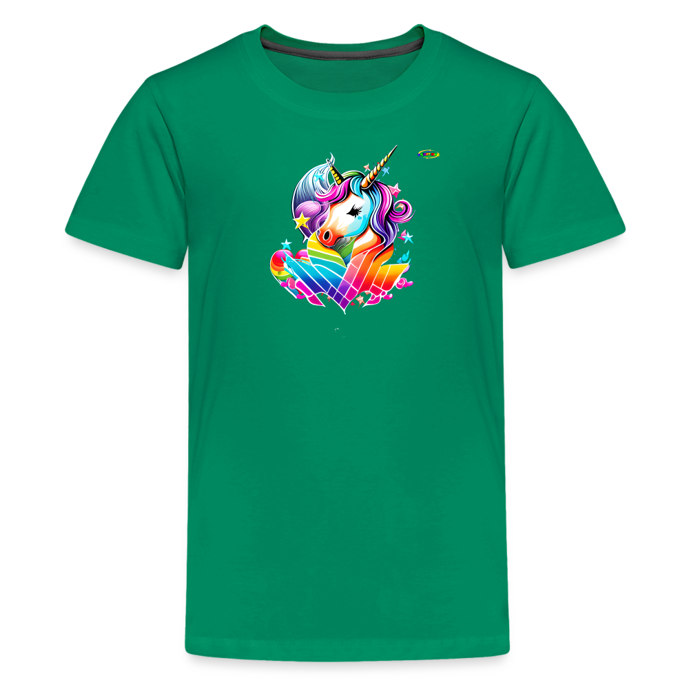 Rainbow Unicorn Children's Premium T-Shirt-My Bright Side Clothing - kelly green