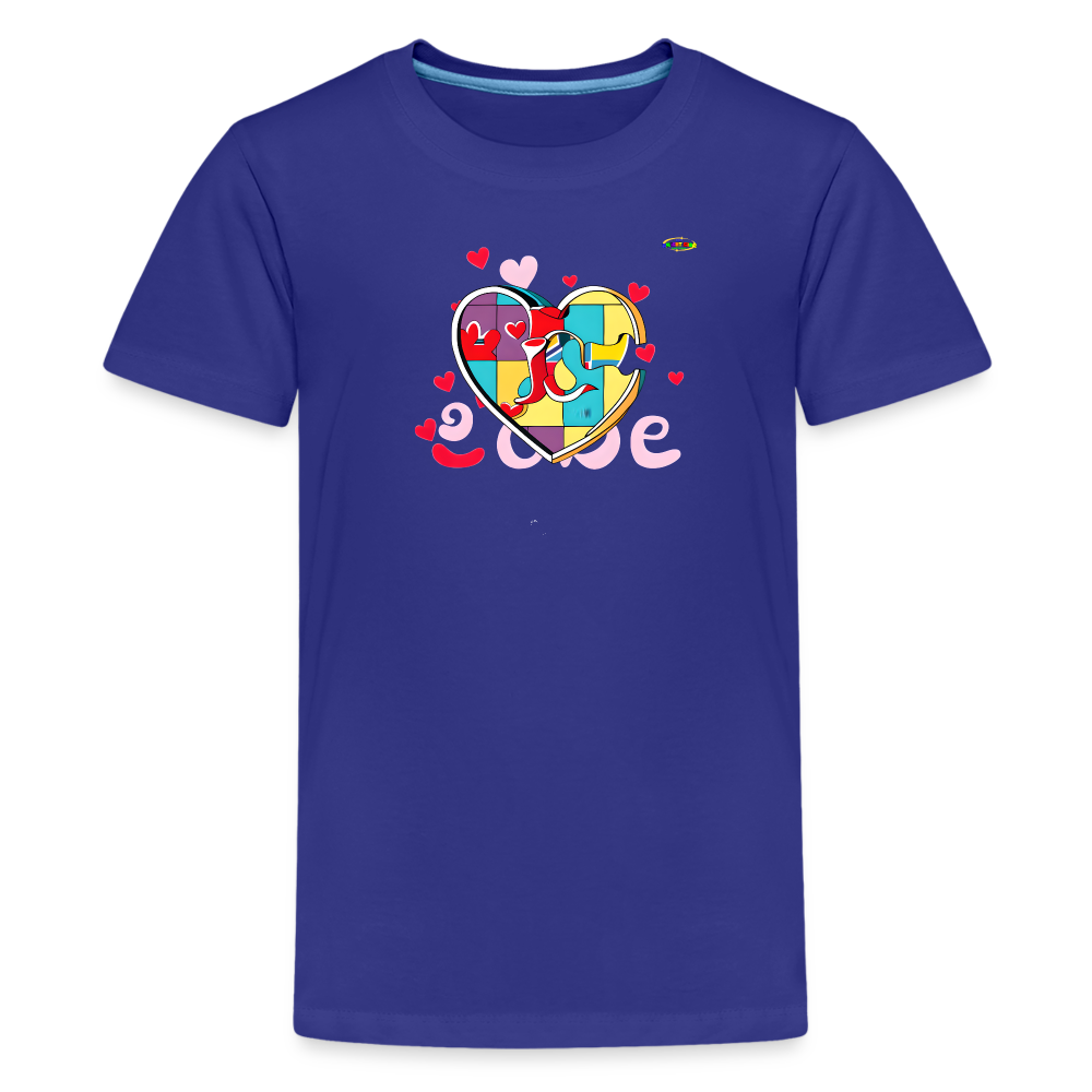 Rainbow Puzzle Heart Logo Kids' Premium T-Shirt-My Bright Side Clothing - royal blue