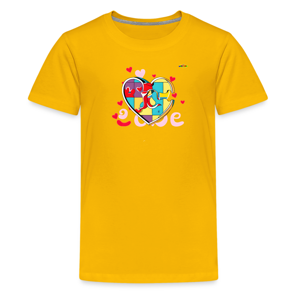 Rainbow Puzzle Heart Logo Kids' Premium T-Shirt-My Bright Side Clothing - sun yellow