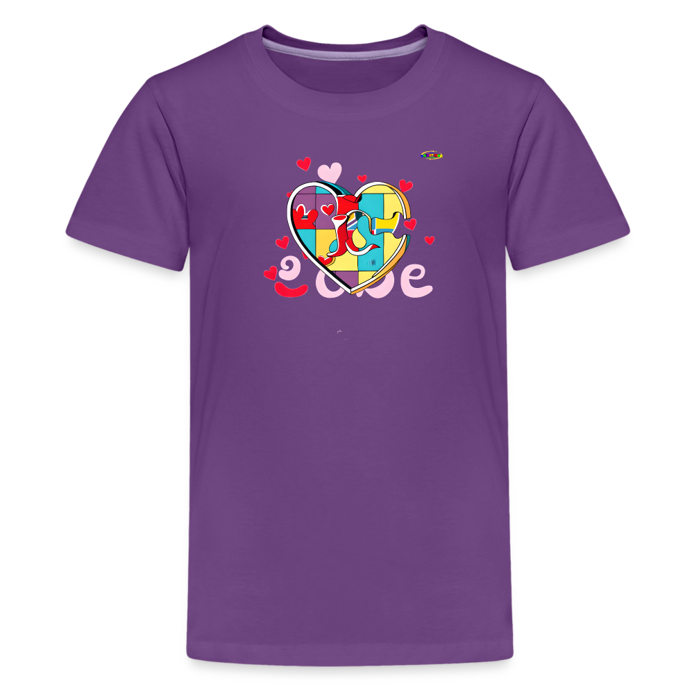 Rainbow Puzzle Heart Logo Kids' Premium T-Shirt-My Bright Side Clothing - purple