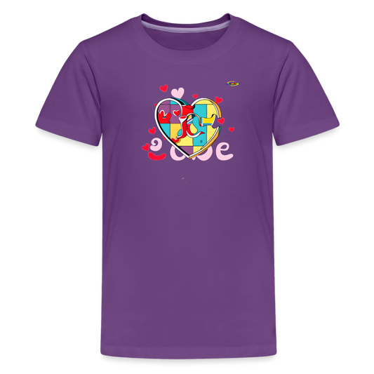 Rainbow Puzzle Heart Logo Kids' Premium T-Shirt-My Bright Side Clothing - purple