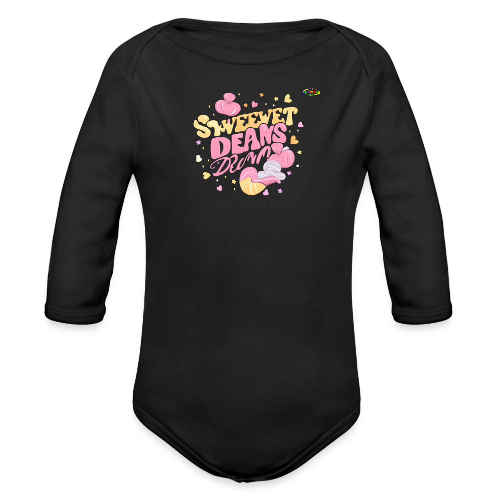 Cute Sweet Dreams Logo Organic Long Sleeve Baby Bodysuit-My Bright Side Clothing - black