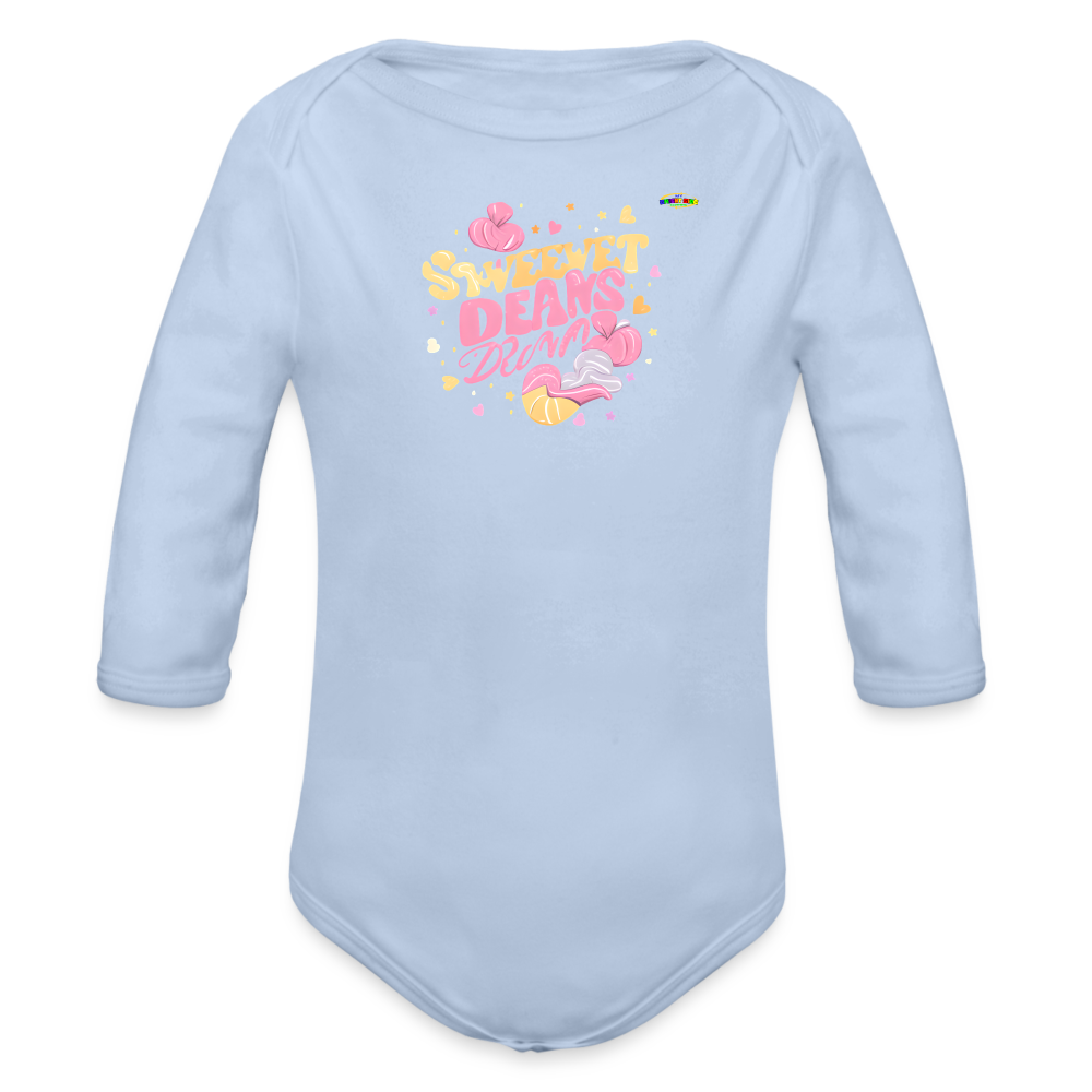 Cute Sweet Dreams Logo Organic Long Sleeve Baby Bodysuit-My Bright Side Clothing - sky