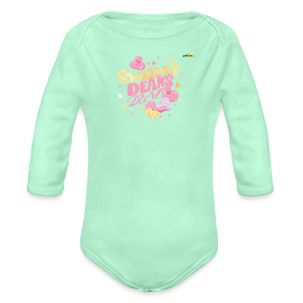 Cute Sweet Dreams Logo Organic Long Sleeve Baby Bodysuit-My Bright Side Clothing - light mint