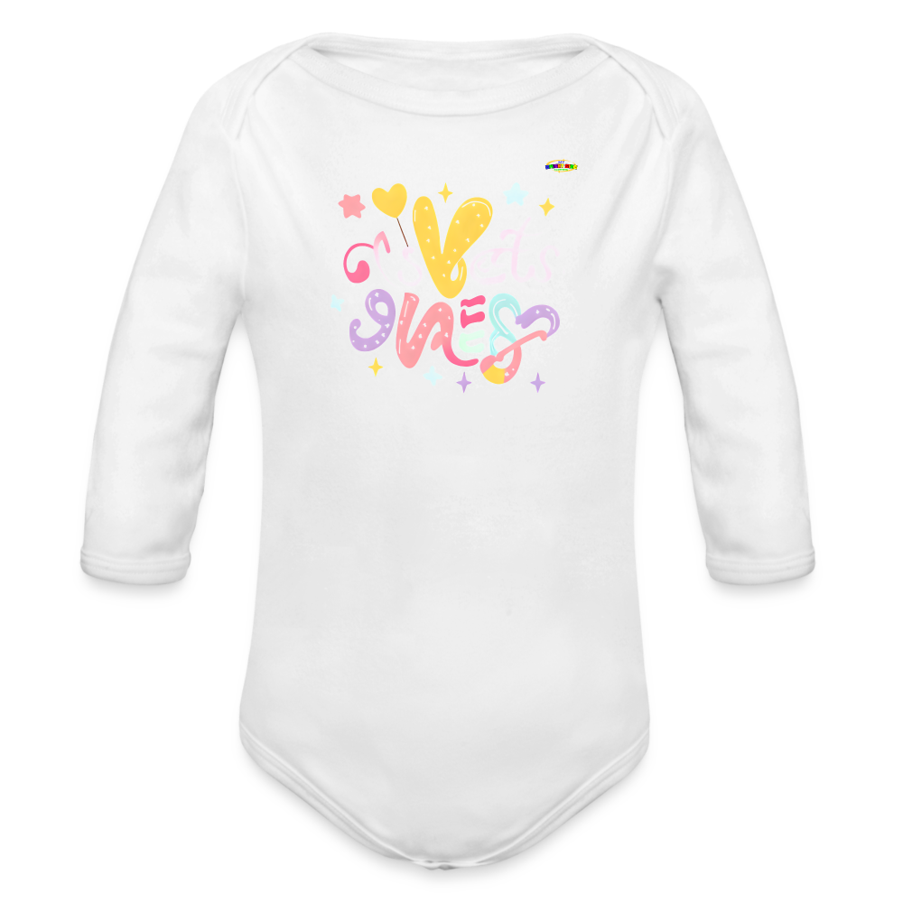 Cute Sweet Dreams Baby Logo Organic Long Sleeve Baby Bodysuit-My Bright Side Clothing - white