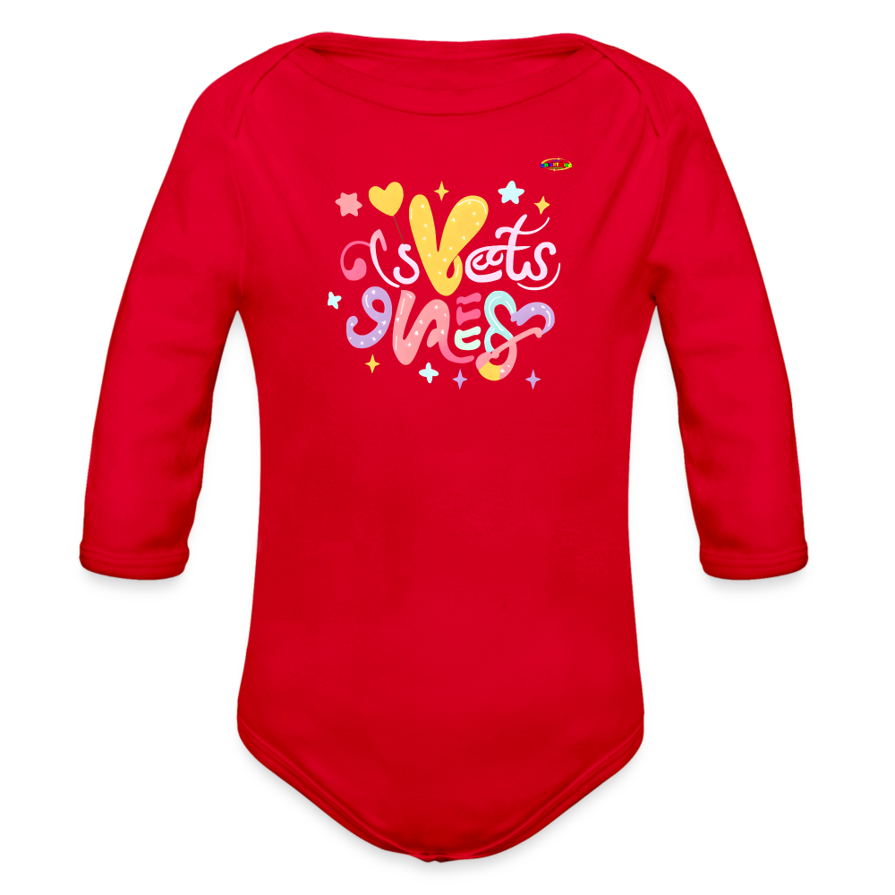 Cute Sweet Dreams Baby Logo Organic Long Sleeve Baby Bodysuit-My Bright Side Clothing - red